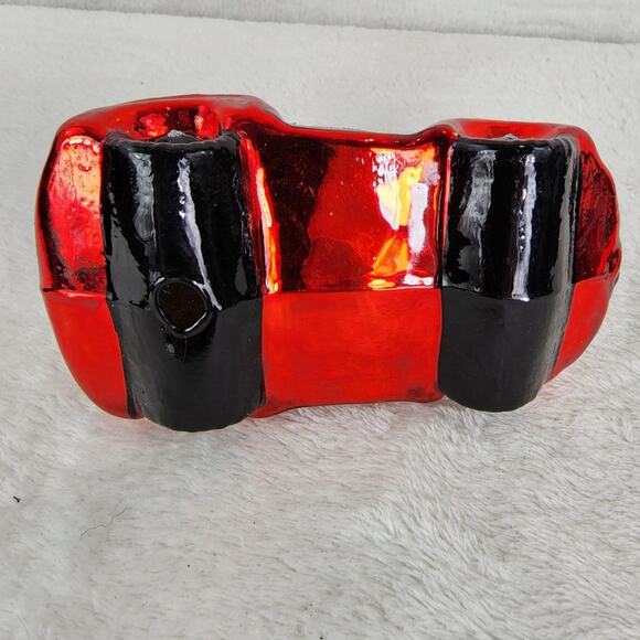 Blown Glass Ornament Red Car with Bottlebrush Christmas Tree On Top EUC - Picture 5 of 5